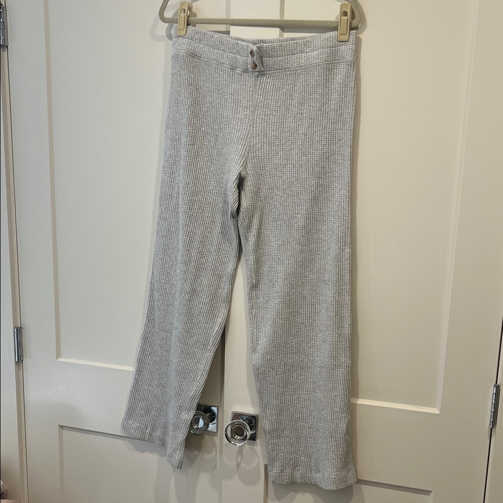 Faherty Grey Waffle Knit Elastic Waist Lounge Pants NWT Size L
